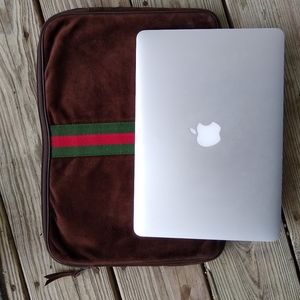 Suede web Laptop portfolio clutch case